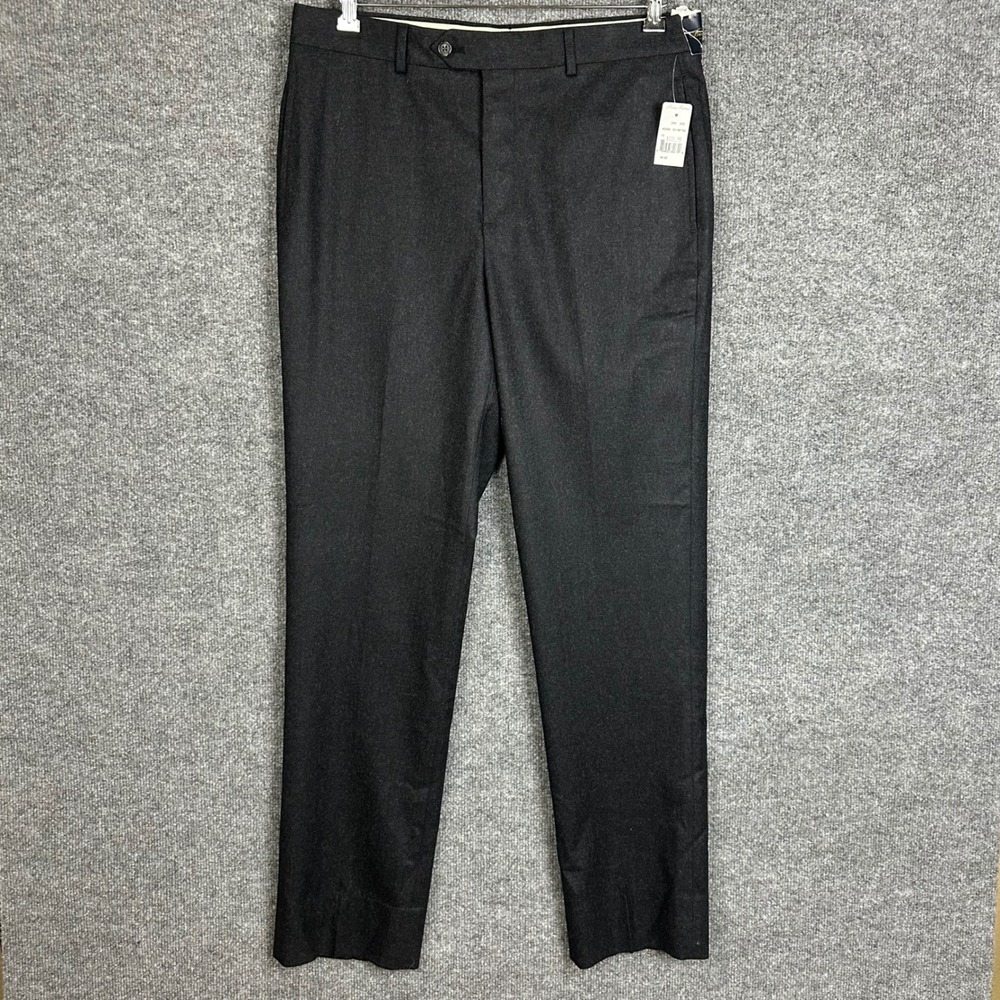 NEW Brooks Brothers Regent Fit Dress Pants Mens 34x32 Charcoal Wool Trousers